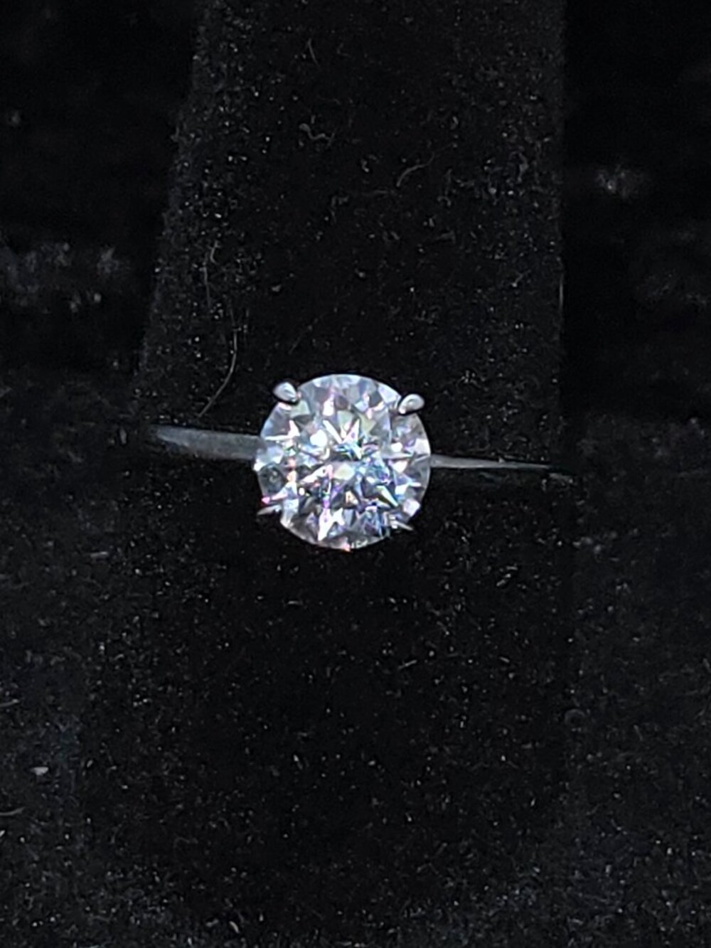 Stunning in house verified 1ct solitaire SILVER engagement ring size 7...26007